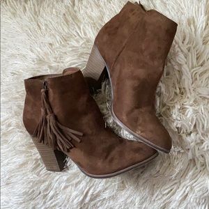 Suede Tassle Booties